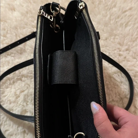 Coach Midnight Black Leather Satchel - Picture 7 of 7